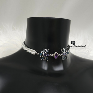 Mermaid Blossom Princess collar, London Blue Topaz & Amethyst ~ Luxury sterling silver submissive day collar