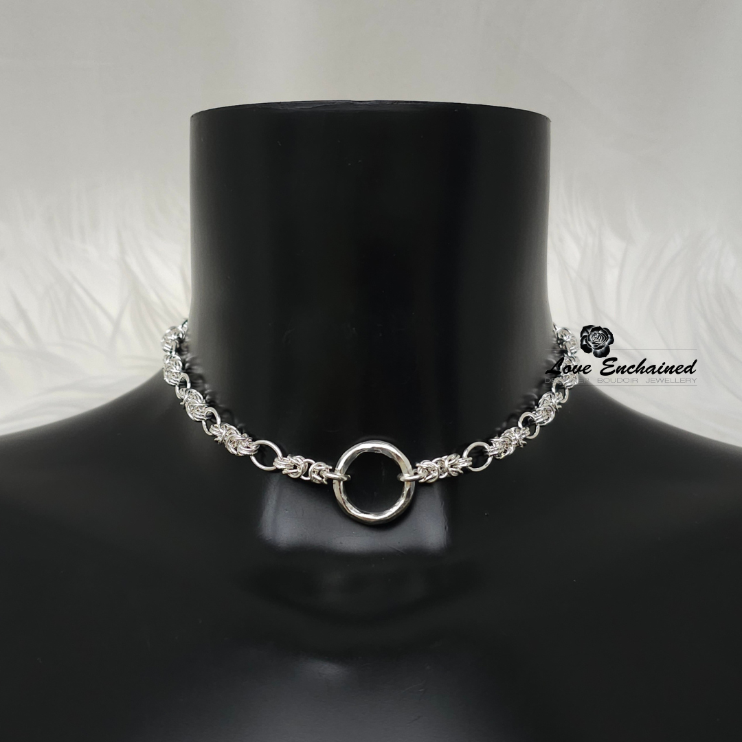 Love Enchained handmade luxury sterling silver submissive collar and leash